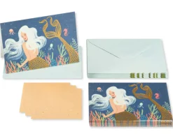Mermaid Boxed Blank Note Cards with Envelopes, 14-Count