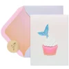 Mermaid Cupcake Birthday Greeting Card
