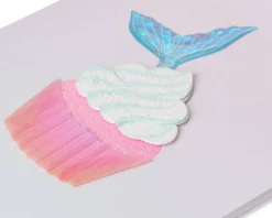 Mermaid Cupcake Birthday Greeting Card