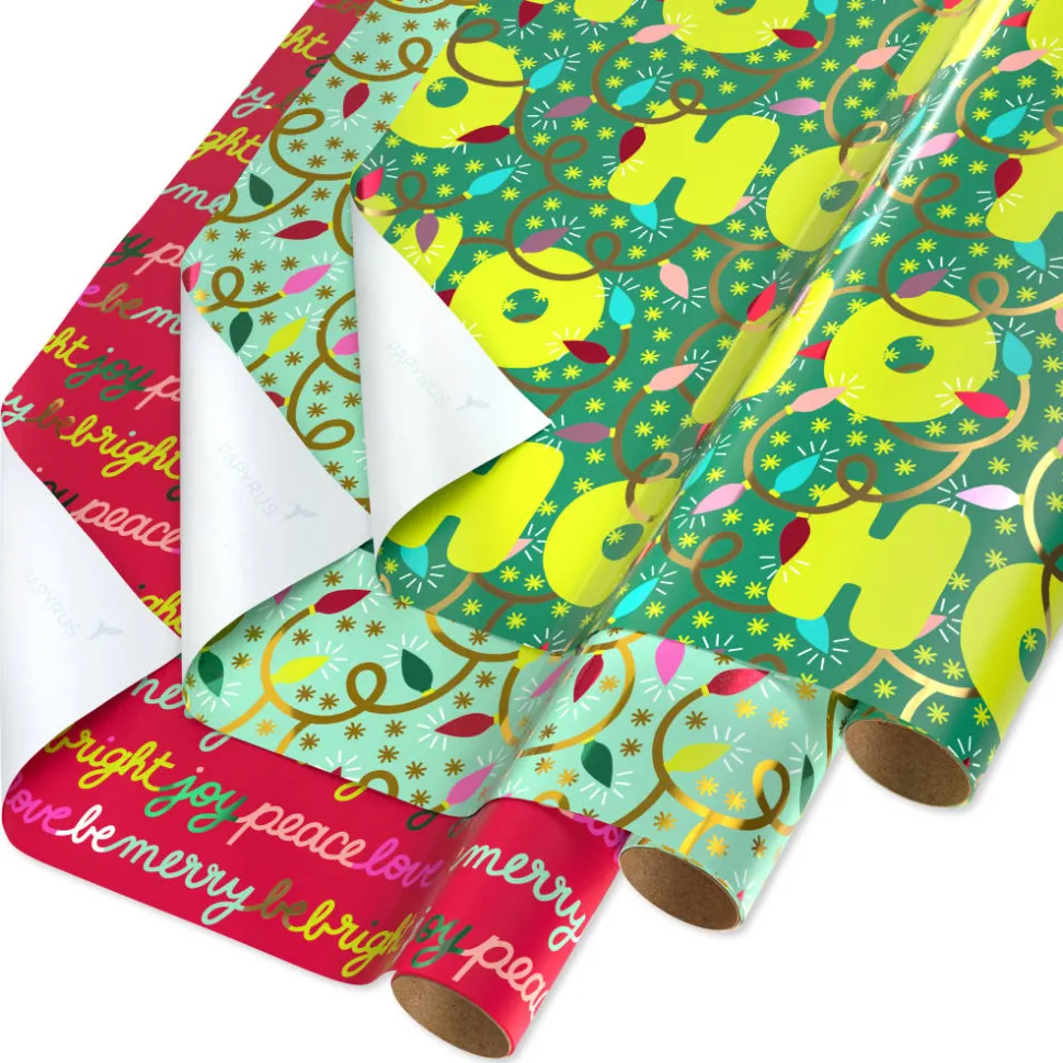 Merry Everything Christmas Wrapping Paper Rolls, 3 Rolls