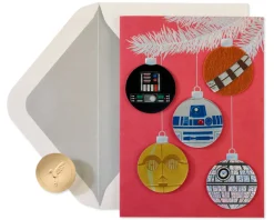 Merry Force Be with You Star Wars Christmas Boxed Cards – Glitter-Free, 8-Count
