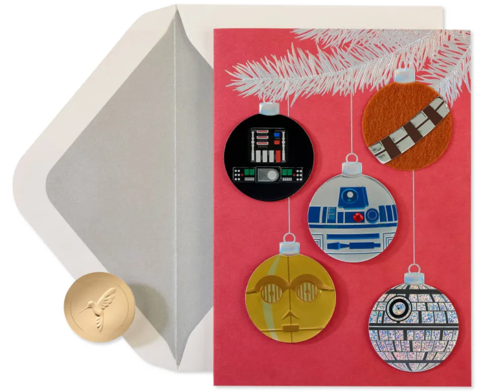 Merry Force Be with You Star Wars Christmas Boxed Cards – Glitter-Free, 8-Count