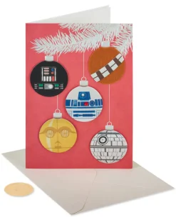 Merry Force Be with You Star Wars Christmas Boxed Cards – Glitter-Free, 8-Count