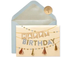 Metallic Banner Birthday Greeting Card