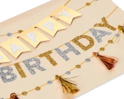 Metallic Banner Birthday Greeting Card