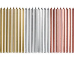 Metallic Birthday Candles, 24-Count