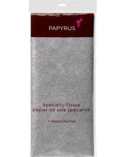 Metallic Silver Tissue Paper, 4-Sheets