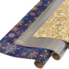 Metallic Trio Holiday Wrapping Paper Rolls, 3 Rolls