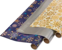 Metallic Trio Holiday Wrapping Paper Rolls, 3 Rolls