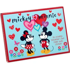 Mickey and Minnie Blank Valentines Day Cards and Stickers, 20-Count
