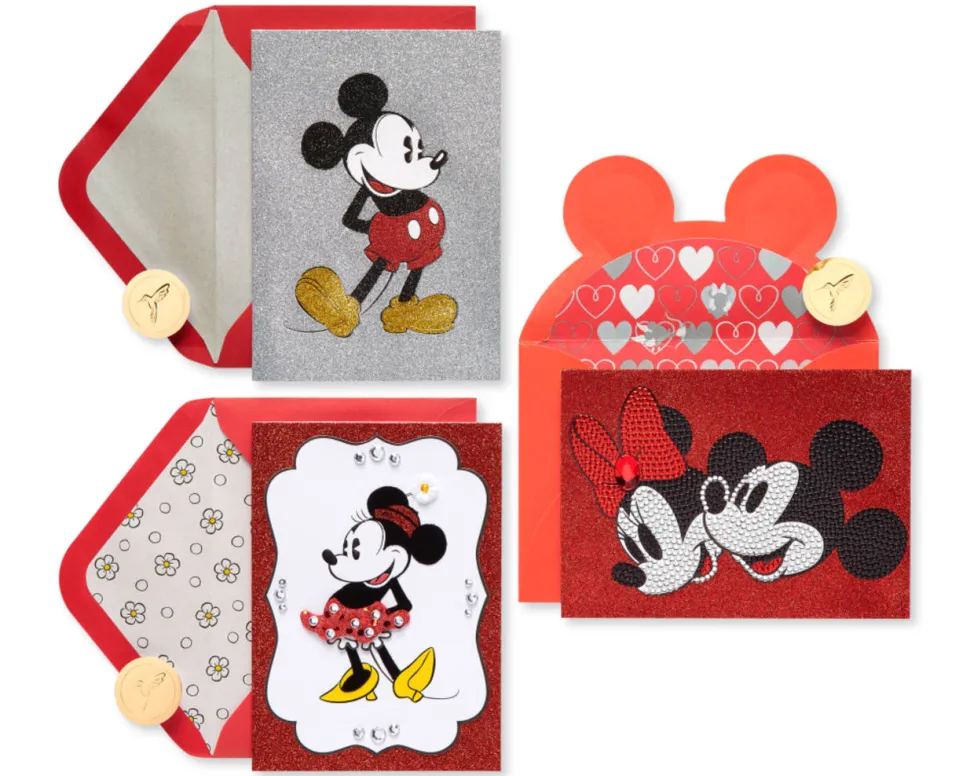 Mickey and Minnie Mouse Blank Card Bundle, 3-Count