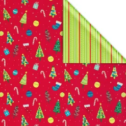 Mickey Mouse and Christmas Decorations Disney Holiday Wrapping Paper Rolls, 2 Rolls
