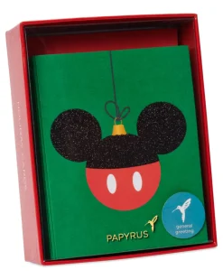 Mickey Mouse Disney Holiday Ornament Christmas Boxed Cards, 20-Count