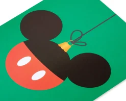 Mickey Mouse Ornament Disney Christmas Cards Boxed – Glitter-Free, 20-Count
