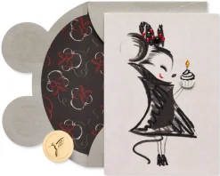 Minnie And Cupcake Birthday Greeting Card