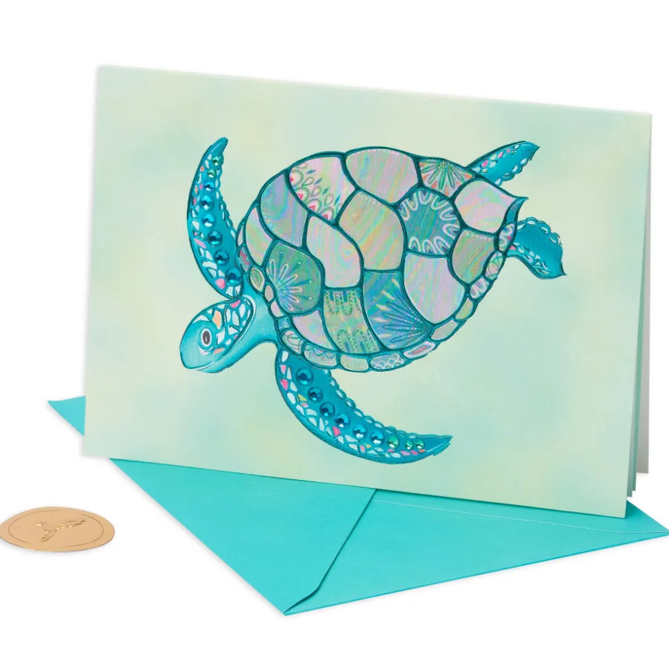 Mosaic Turtle Blank Greeting Card