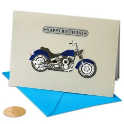 Motorcycle Guy Birthday Greeting Card
