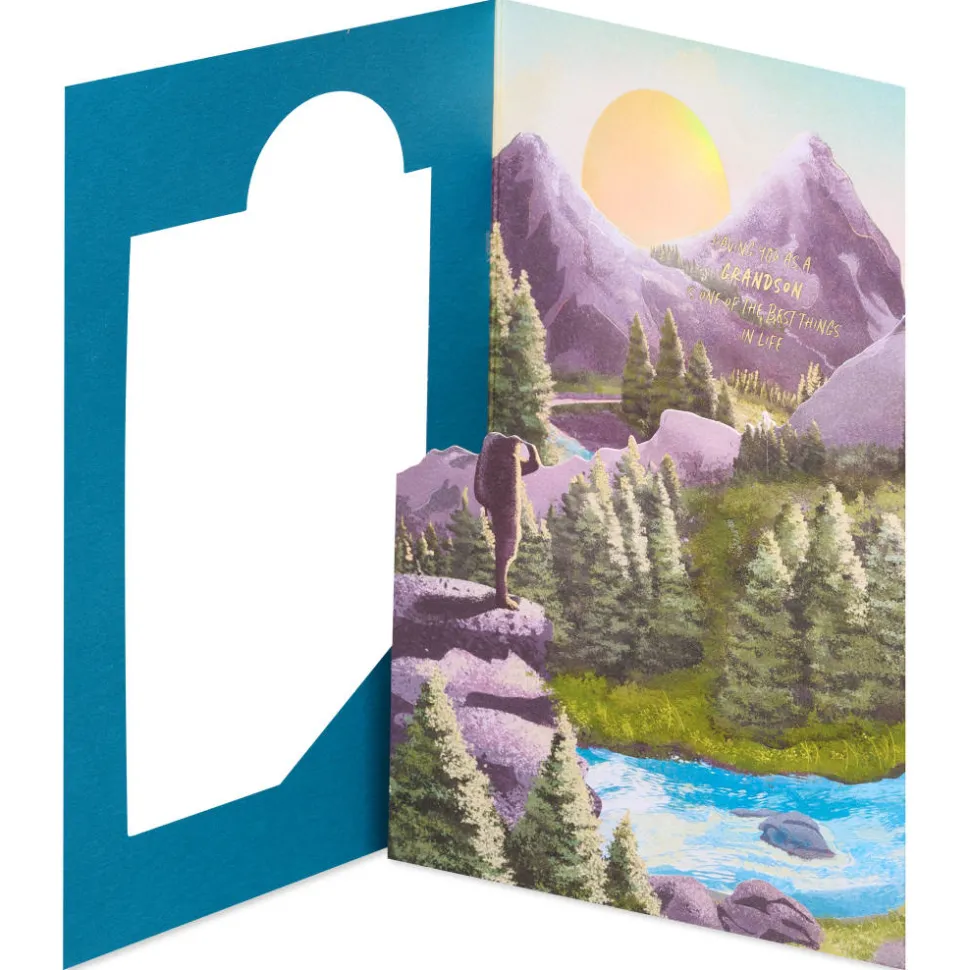 Mountain Hiker Birthday Greeting Card for Grandson