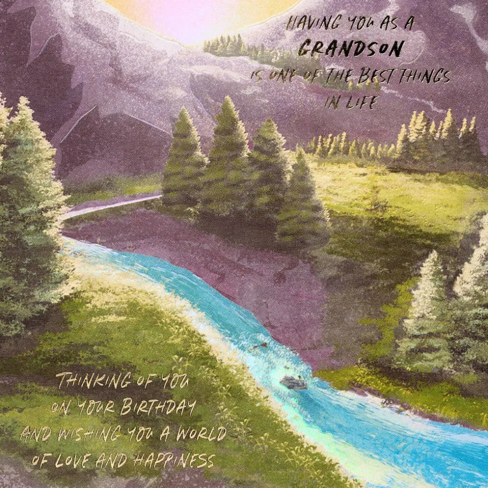 Mountain Hiker Birthday Greeting Card for Grandson