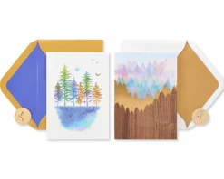 Mountains and Trees Blank Greeting Card Bundle, 2-Count