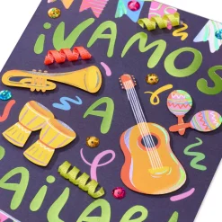 Música Risas Y Diversión Spanish Birthday Greeting Card