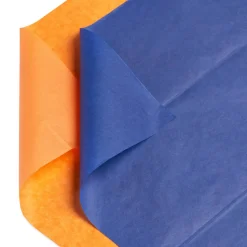 Navy and Orange Tissue Paper, 8-Sheets