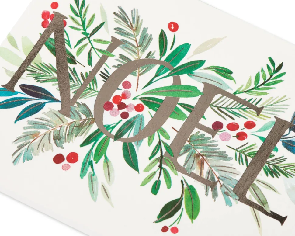 Noel and Holly Holiday Boxed Cards, 20-Count