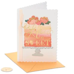 Ombre Floral Cake Birthday Greeting Card