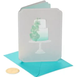 Orchid Cake Wedding Greeting Card