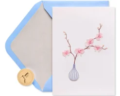 Orchid in Vase Birthday Greeting Card