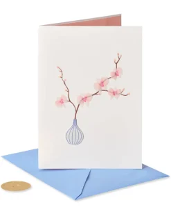 Orchid in Vase Birthday Greeting Card