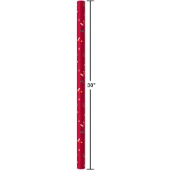 Ornaments, Santa Hats and Animals Christmas Wrapping Paper Rolls, 3 Rolls