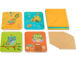 Owls and Birds Boxed Blank Note Cards with Envelopes, 20-Count