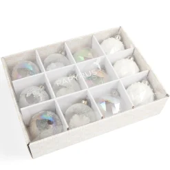 12 Pack Crystal Christmas Ornaments