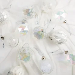 12 Pack Crystal Christmas Ornaments