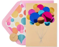 Paillette Balloons Birthday Greeting Card