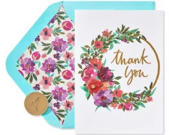 Painterly Wreath Thank You Greeting Card