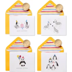 Party Animal Blank Birthday Cards, 20-Count