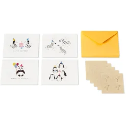 Party Animal Blank Birthday Cards, 20-Count