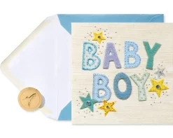 Patchwork Baby Boy New Baby Greeting Card