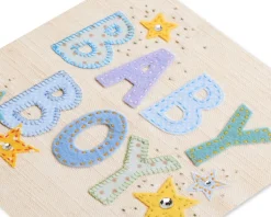 Patchwork Baby Boy New Baby Greeting Card