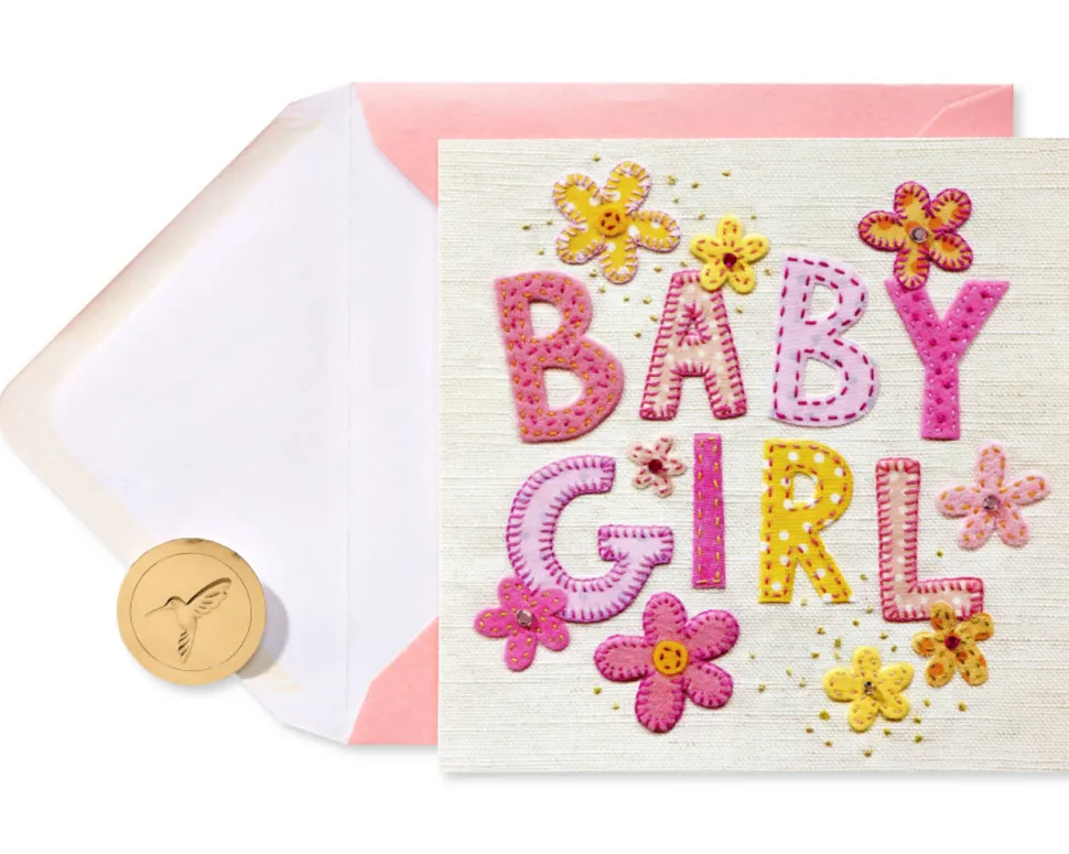 Patchwork Baby Girl New Baby Greeting Card