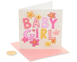 Patchwork Baby Girl New Baby Greeting Card