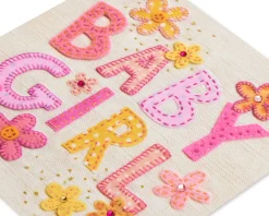 Patchwork Baby Girl New Baby Greeting Card