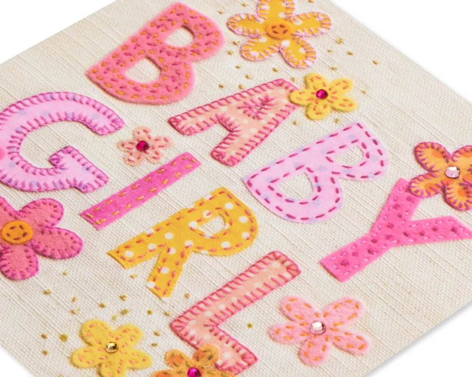 Patchwork Baby Girl New Baby Greeting Card