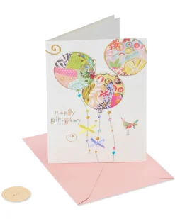 Patchwork Balloons Birthday Greeting Card – Designed by House of Turnowsky