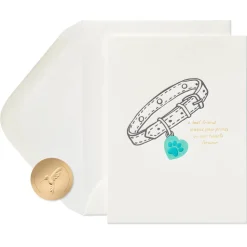 Paw Prints on Our Hearts Blank Pet Sympathy Greeting Card