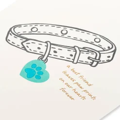Paw Prints on Our Hearts Blank Pet Sympathy Greeting Card