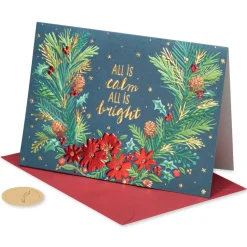 Peace of the Season Christmas Wreath Holiday Boxed Cards, 12-Count