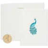 Peacock Thinking of You Blank Greeting Card